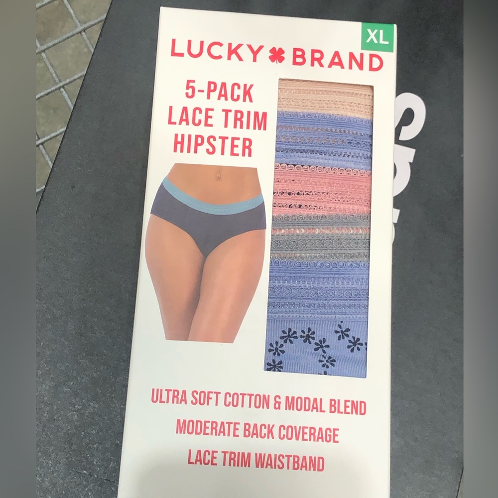 Lucky Brand 5-pack lace trim hipster